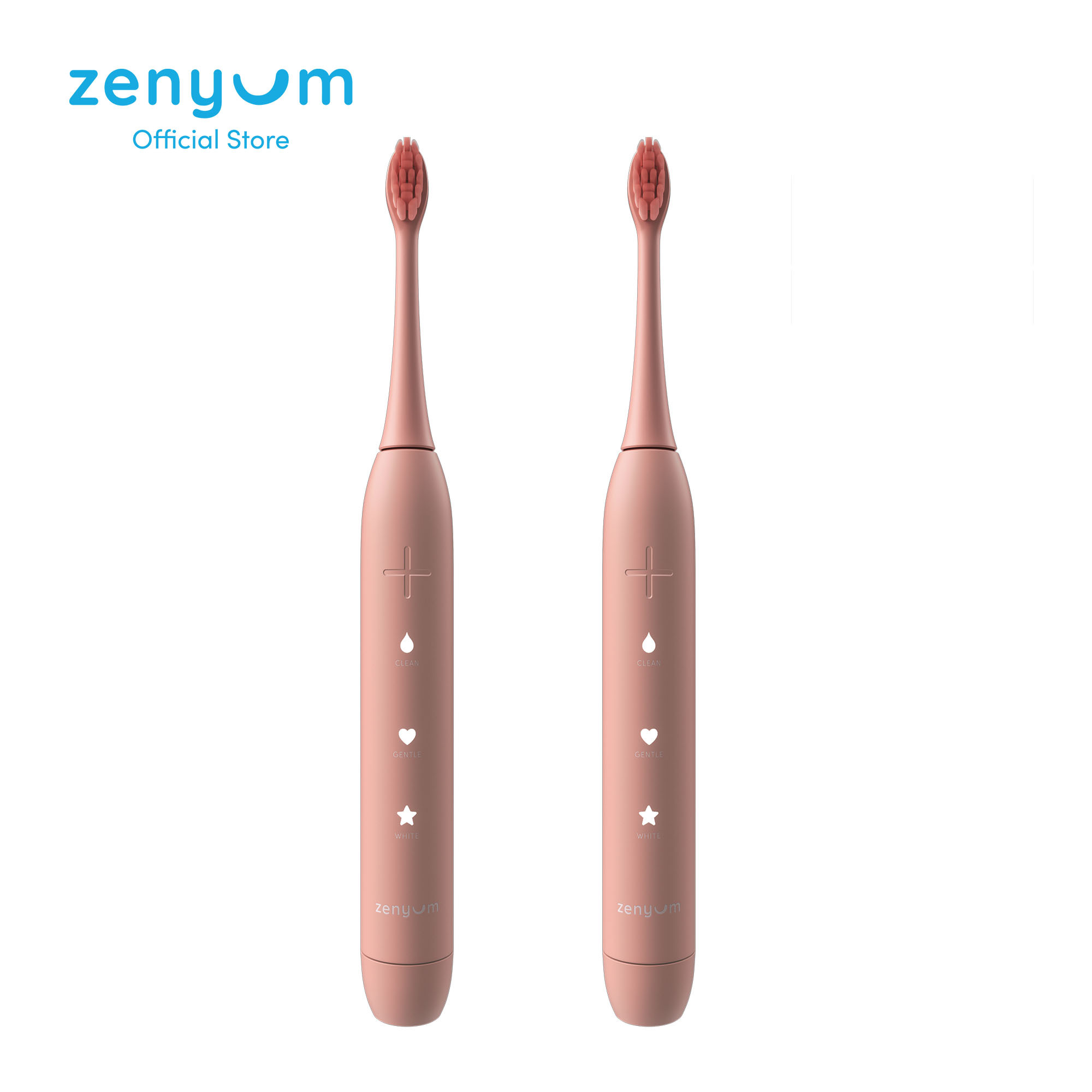 ZenyumSonic Set of 2 Electric Toothbrushes - Rechargeable with 3 Modes, 21-Day Battery Life, 2 Minute Pro Timer and Wireless Charging Dock