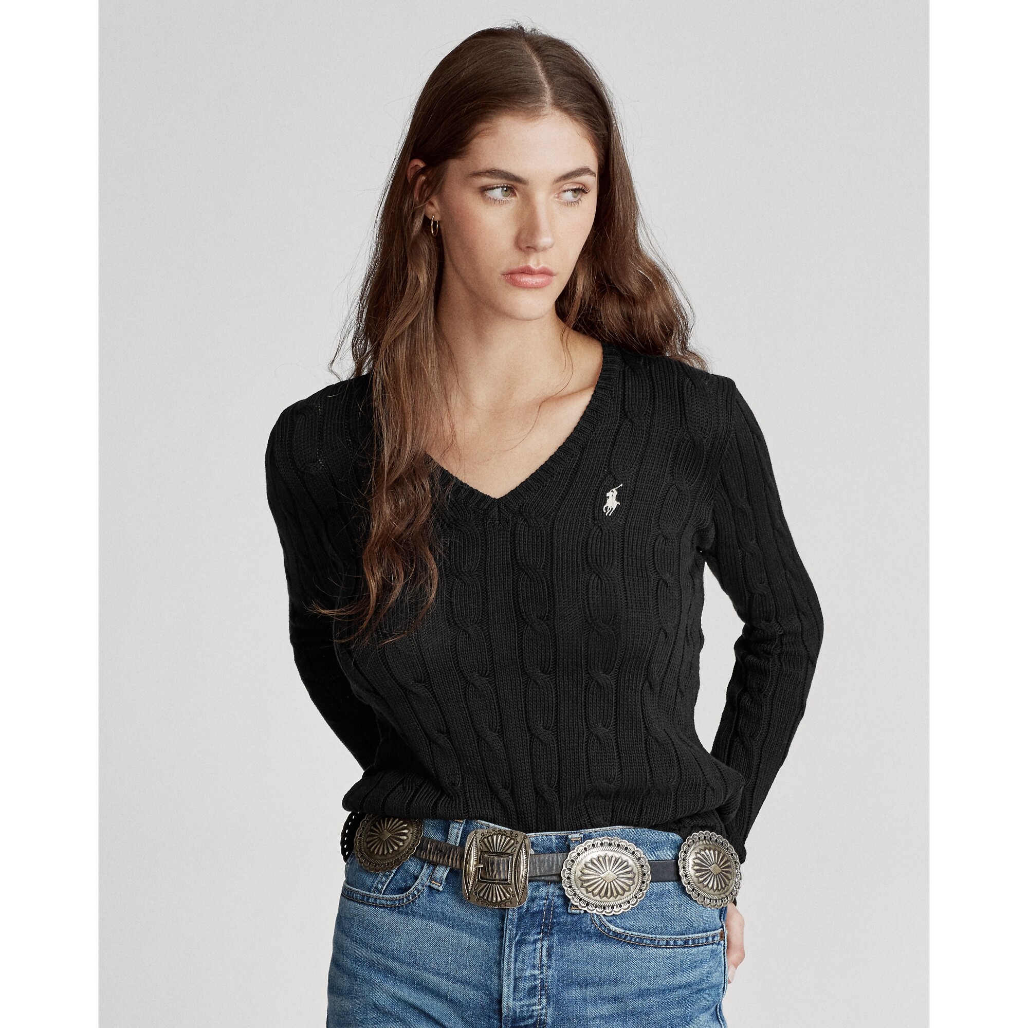 Polo Ralph Lauren Cable-Knit V-Neck Sweater (WMPOSWEN6820201001)