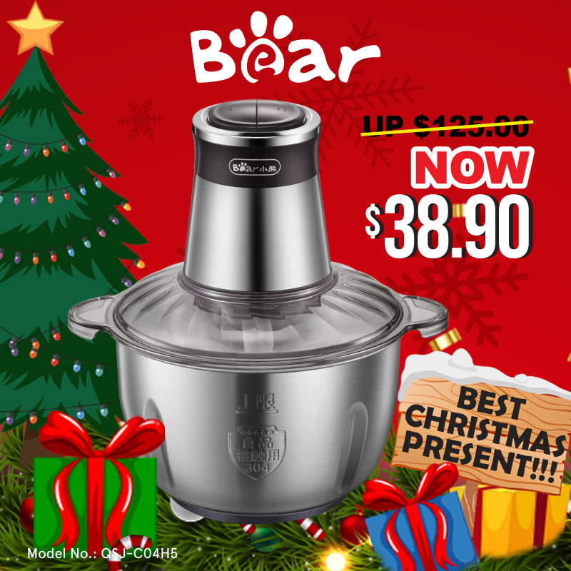Bear Food Chopper 2.5L Multifunctional Electric Large-capacity Stir-Fried Minced Meat (QSJ-C04H5)