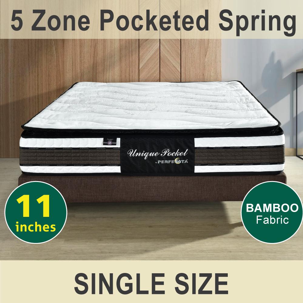[Bulky] Single Size * Unique Pocket Mattress * 11 inches * 5 Zone Individually Pocketed Spring