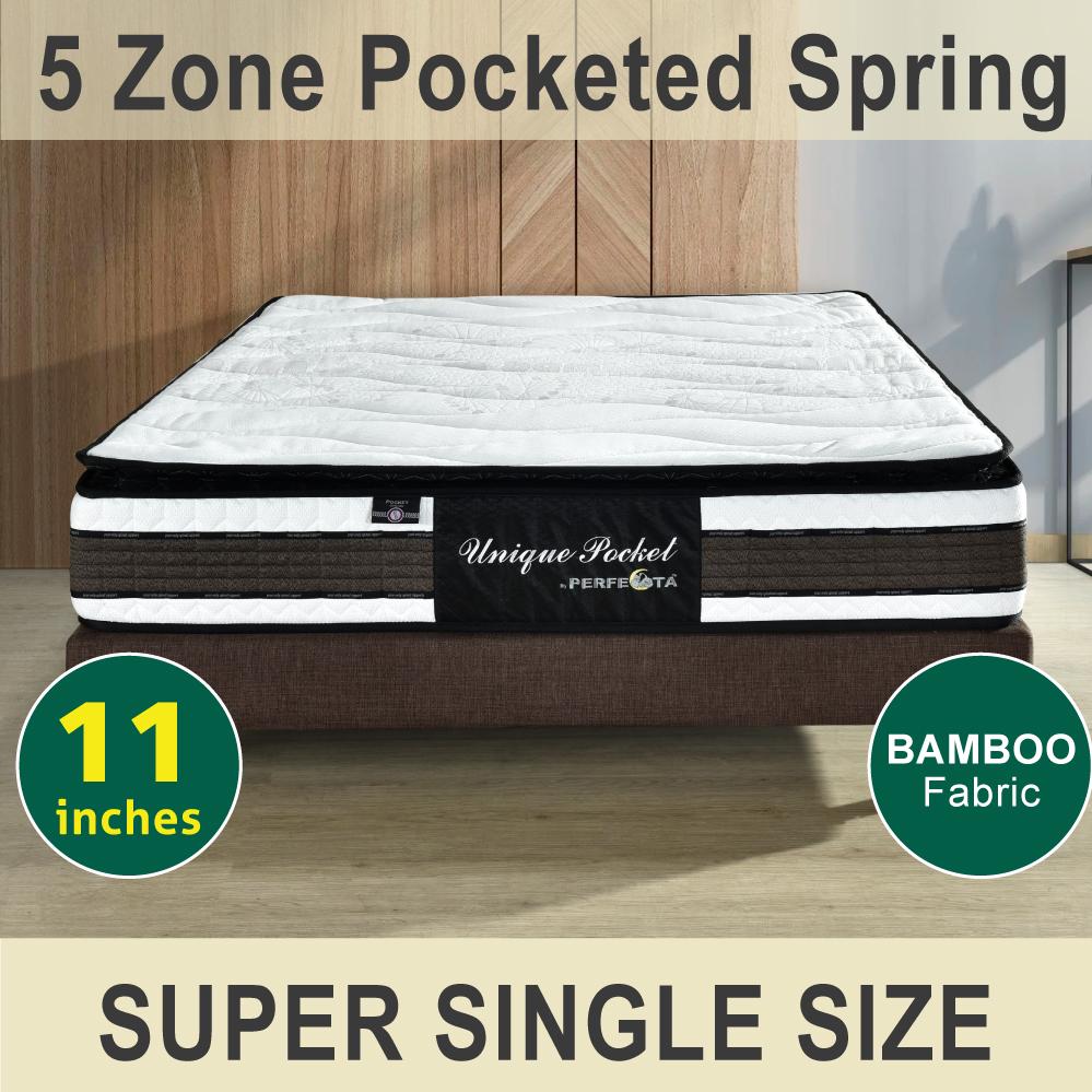 [Bulky] Super Single Size * Unique Pocket Mattress * 11 inches * 5 Zone Individually Pocketed Spring